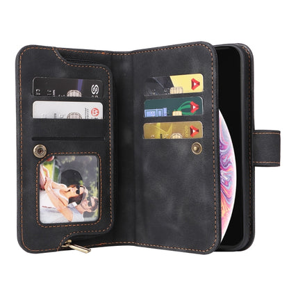 For iPhone XR Multifunctional Card Slot Zipper Wallet Leather Phone Case(Black) - More iPhone Cases by buy2fix | Online Shopping UK | buy2fix