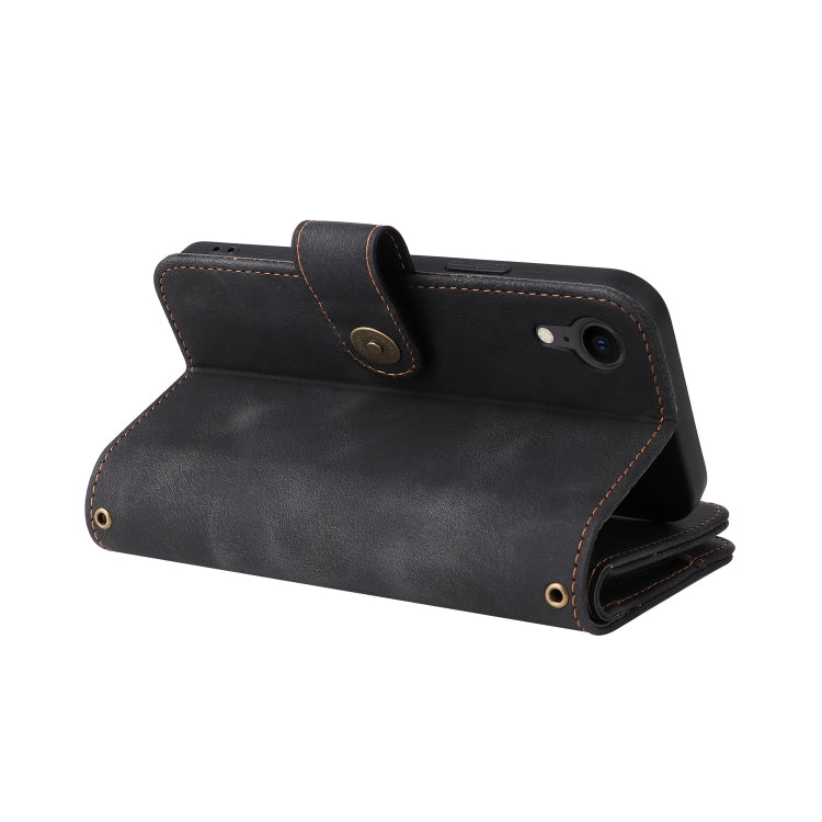 For iPhone XR Multifunctional Card Slot Zipper Wallet Leather Phone Case(Black) - More iPhone Cases by buy2fix | Online Shopping UK | buy2fix