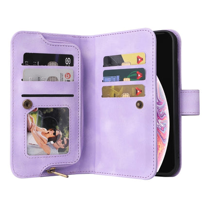 For iPhone XR Multifunctional Card Slot Zipper Wallet Leather Phone Case(Purple) - More iPhone Cases by buy2fix | Online Shopping UK | buy2fix
