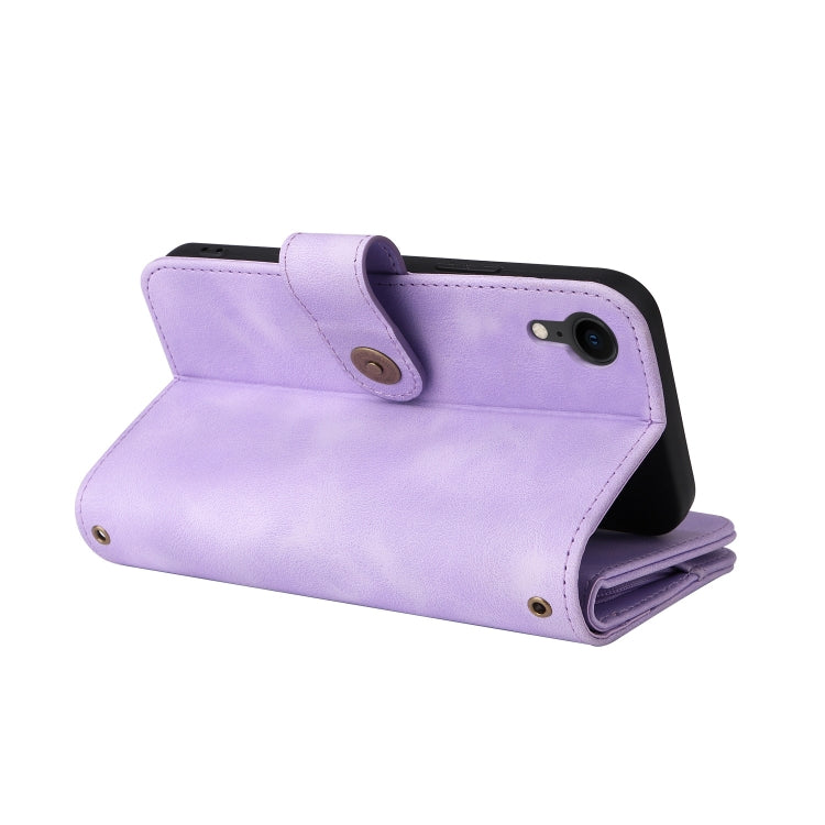For iPhone XR Multifunctional Card Slot Zipper Wallet Leather Phone Case(Purple) - More iPhone Cases by buy2fix | Online Shopping UK | buy2fix