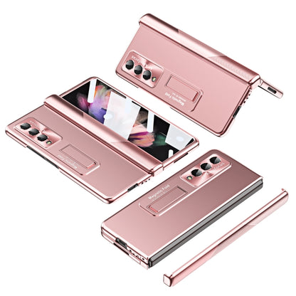 For Samsung Galaxy Z Fold4 Electroplating Corrugated Hinge Folding Phone Case(Rose Gold) - Galaxy Z Fold4 5G Cases by buy2fix | Online Shopping UK | buy2fix