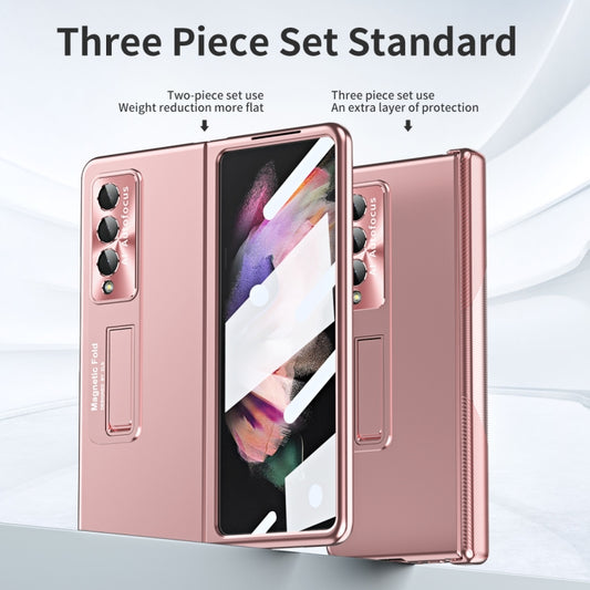 For Samsung Galaxy Z Fold4 Electroplating Corrugated Hinge Folding Phone Case(Rose Gold) - Galaxy Z Fold4 5G Cases by buy2fix | Online Shopping UK | buy2fix