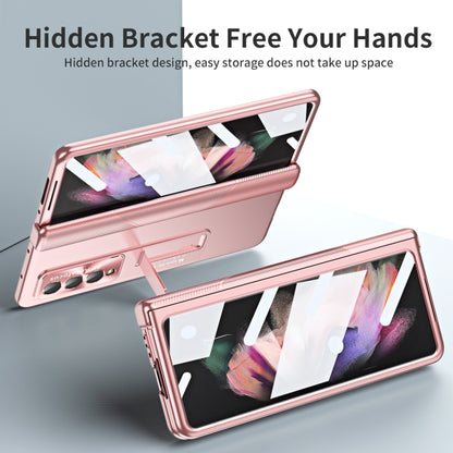 For Samsung Galaxy Z Fold4 Electroplating Corrugated Hinge Folding Phone Case(Rose Gold) - Galaxy Z Fold4 5G Cases by buy2fix | Online Shopping UK | buy2fix