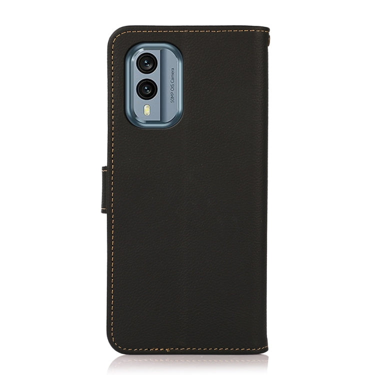 For Nokia X30 5G KHAZNEH Custer Genuine Leather RFID Phone Case(Black) - Nokia Cases by buy2fix | Online Shopping UK | buy2fix