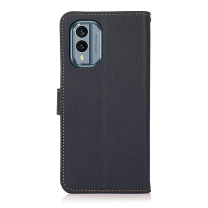 For Nokia X30 5G KHAZNEH Custer Genuine Leather RFID Phone Case(Blue) - Nokia Cases by buy2fix | Online Shopping UK | buy2fix