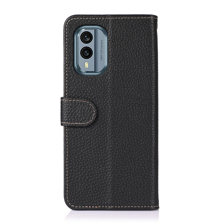For Nokia X30 5G KHAZNEH Litchi Genuine Leather Phone Case(Black) - Nokia Cases by buy2fix | Online Shopping UK | buy2fix