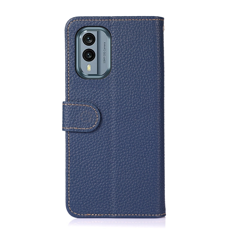 For Nokia X30 5G KHAZNEH Litchi Genuine Leather Phone Case(Blue) - Nokia Cases by buy2fix | Online Shopping UK | buy2fix