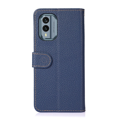 For Nokia X30 5G KHAZNEH Litchi Genuine Leather Phone Case(Blue) - Nokia Cases by buy2fix | Online Shopping UK | buy2fix