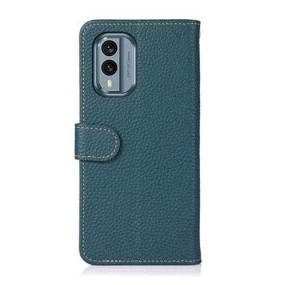 For Nokia X30 5G KHAZNEH Litchi Genuine Leather Phone Case(Green) - Nokia Cases by buy2fix | Online Shopping UK | buy2fix