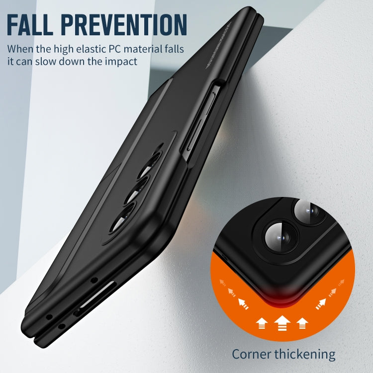 For Samsung Galaxy Z Fold4 2 in 1 Detachable PC Folding Phone Case with Holder & Pen Slot(Black) - Galaxy Z Fold4 5G Cases by buy2fix | Online Shopping UK | buy2fix