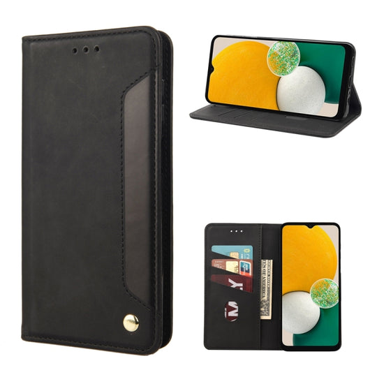 For Samsung Galaxy A54 5G Skin Feel Splicing Leather Phone Case(Black)