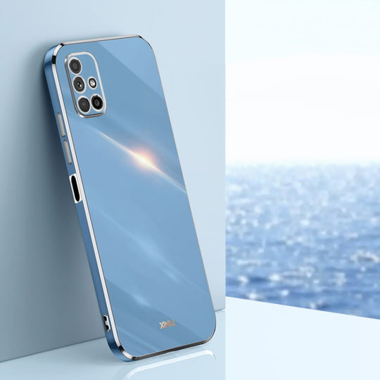 For Samsung Galaxy M51 XINLI Straight Edge 6D Electroplate TPU Phone Case(Celestial Blue)