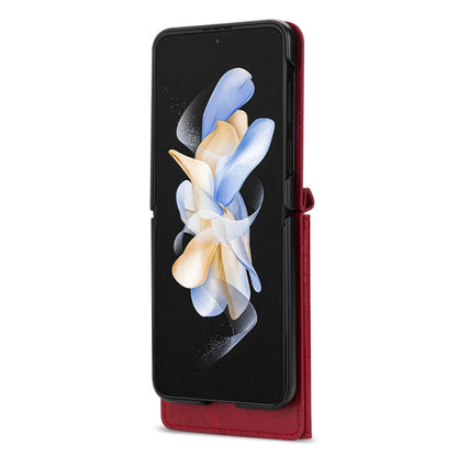 For Samsung Galaxy Z Flip3 5G N.BEKUS Side Zipper Folding Phone Leather Case(Red) - Galaxy Phone Cases by N.BEKUS | Online Shopping UK | buy2fix