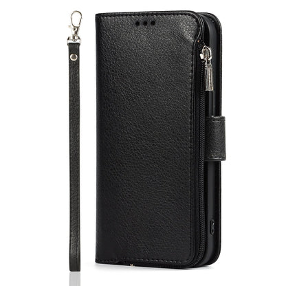 For iPhone 14 Pro Microfiber Zipper Leather Phone Case(Black) - iPhone 14 Pro Cases by buy2fix | Online Shopping UK | buy2fix