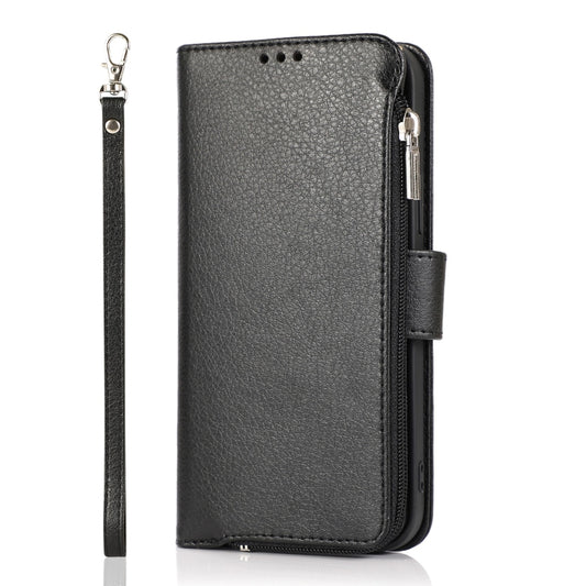For iPhone 14 Microfiber Zipper Leather Phone Case(Black) - iPhone 14 Cases by buy2fix | Online Shopping UK | buy2fix
