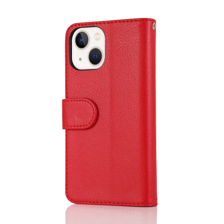 For iPhone 14 Plus Microfiber Zipper Leather Phone Case(Red) - iPhone 14 Plus Cases by buy2fix | Online Shopping UK | buy2fix