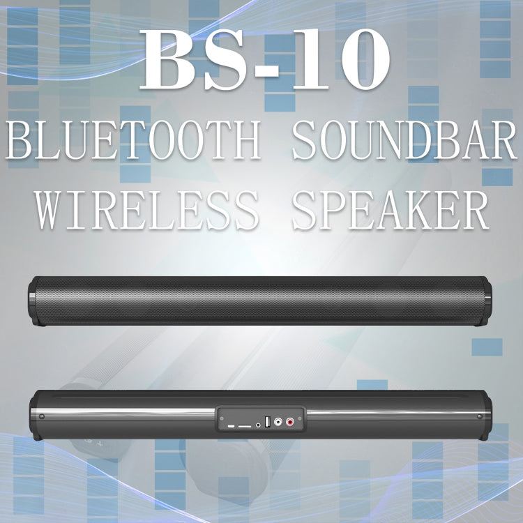 BS-10 Bluetooth 5.0 Speaker TV Soundbar with Remote Control(Black) - Desktop Speaker by buy2fix | Online Shopping UK | buy2fix