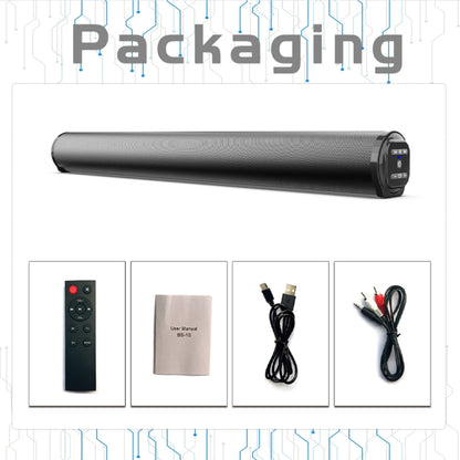 BS-10 Bluetooth 5.0 Speaker TV Soundbar with Remote Control(Black) - Desktop Speaker by buy2fix | Online Shopping UK | buy2fix