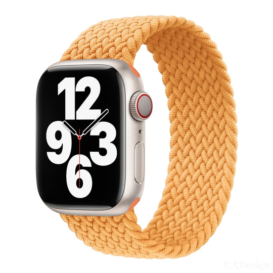 Nylon Single-turn Braided Watch Band For Apple Watch Ultra 49mm / Series 8&7 45mm / SE 2&6&SE&5&4 44mm / 3&2&1 42mm, Length:135mm(Beige)