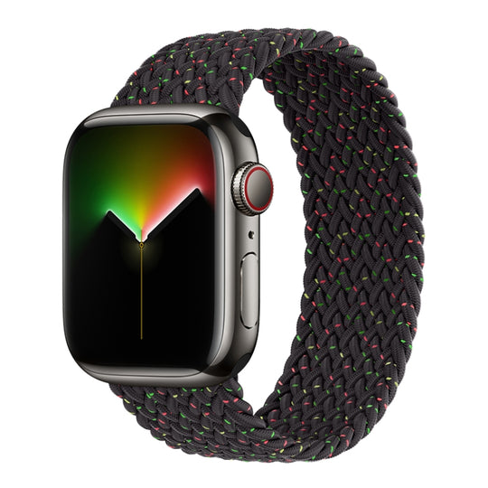 Nylon Single-turn Braided Watch Band For Apple Watch Ultra 49mm / Series 8&7 45mm / SE 2&6&SE&5&4 44mm / 3&2&1 42mm, Length:135mm(Starlight Black)