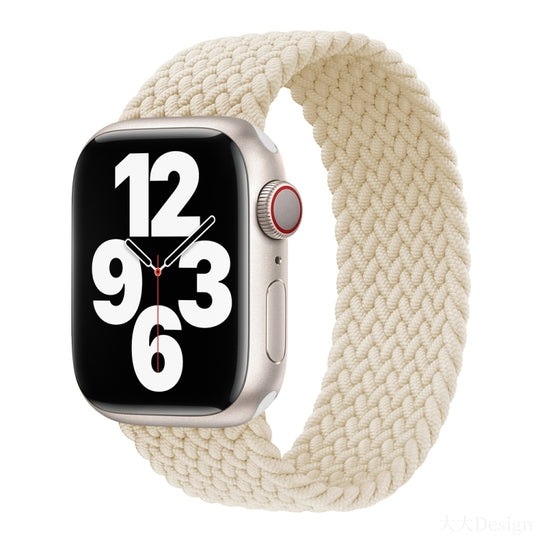 Nylon Single-turn Braided Watch Band For Apple Watch Ultra 49mm / Series 8&7 45mm / SE 2&6&SE&5&4 44mm / 3&2&1 42mm, Length:135mm(Starlight)