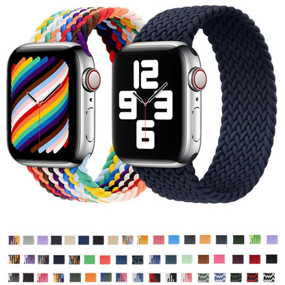 Nylon Single-turn Braided Watch Band For Apple Watch Ultra 49mm&Watch Ultra 2 49mm / Series 9&8&7 45mm / SE 3&SE 2&6&SE&5&4 44mm / 3&2&1 42mm, Length:135mm(Starlight Colorful) - Watch Bands by buy2fix | Online Shopping UK | buy2fix