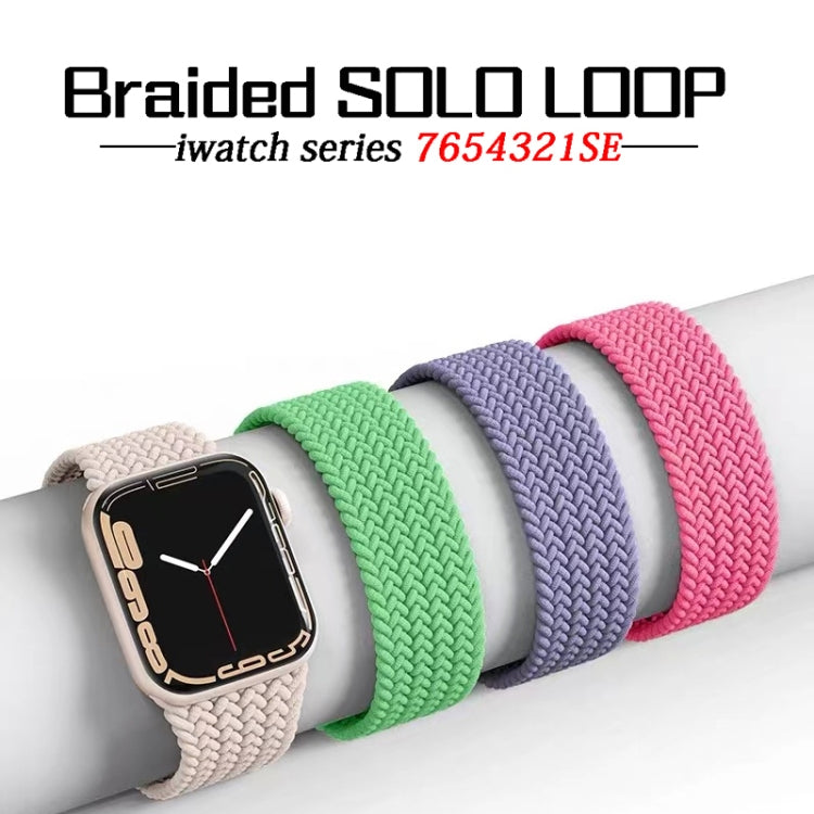Nylon Single-turn Braided Watch Band For Apple Watch Ultra 49mm / Series 8&7 45mm / SE 2&6&SE&5&4 44mm / 3&2&1 42mm, Length:135mm(Blue Greenreen) by buy2fix