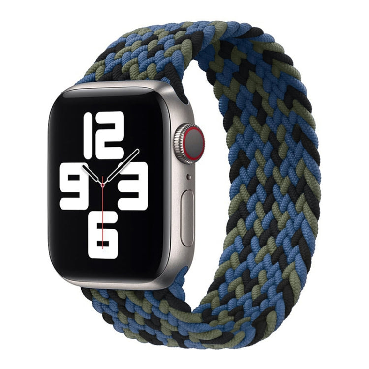 Nylon Single-turn Braided Watch Band For Apple Watch Ultra 49mm&Watch Ultra 2 49mm / Series 9&8&7 45mm / SE 3&SE 2&6&SE&5&4 44mm / 3&2&1 42mm, Length:145mm(Blue Camouflage) - Watch Bands by buy2fix | Online Shopping UK | buy2fix