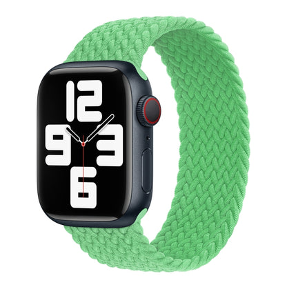 Nylon Single-turn Braided Watch Band For Apple Watch Ultra 49mm / Series 8&7 45mm / SE 2&6&SE&5&4 44mm / 3&2&1 42mm, Length:155mm(Bright Green) - Watch Bands by buy2fix | Online Shopping UK | buy2fix