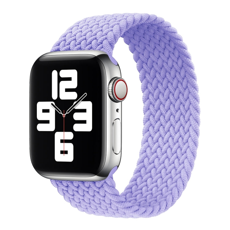 Nylon Single-turn Braided Watch Band For Apple Watch Ultra 49mm / Series 8&7 45mm / SE 2&6&SE&5&4 44mm / 3&2&1 42mm, Length:155mm(Light Purple) - Watch Bands by buy2fix | Online Shopping UK | buy2fix