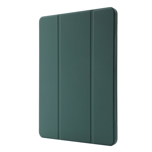 Skin Feel Pen Holder Tri-fold Tablet Leather Case For iPad Air 13 2025 / 2024 / iPad Pro 12.9 2022 / 2021 / 2020 / 2018(Dark Green) by buy2fix
