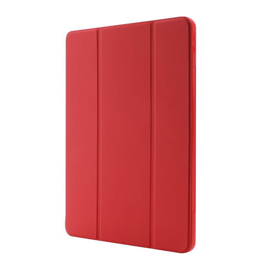 Skin Feel Pen Holder Tri-fold Tablet Leather Case For iPad Air 13 2025 / 2024 / iPad Pro 12.9 2022 / 2021 / 2020 / 2018(Red) by buy2fix