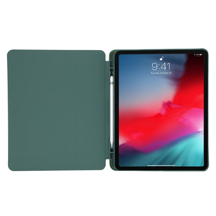 Skin Feel Pen Holder Tri-fold Tablet Leather Case For iPad Air 13 2024 / iPad Pro 12.9 2022 / 2021 / 2020 / 2018(Black) - iPad Pro 12.9 (2022/2021) Cases by buy2fix | Online Shopping UK | buy2fix