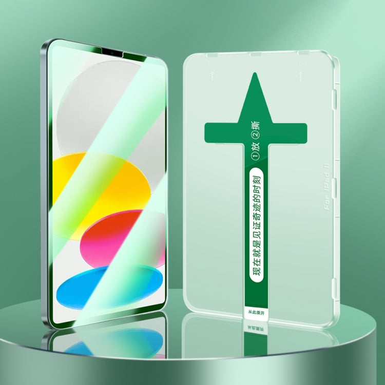 For iPad Pro 12.9 2022 / 2021 / 2020 / 2018 0.3mm Easy Install Green Light Eye-Protection Tempered Glass Film - iPad Pro 12.9 (2022) Tempered Glass by buy2fix | Online Shopping UK | buy2fix