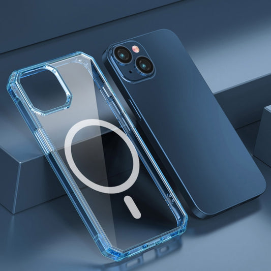 For iPhone 13 TPU Four-corner Airbag Shockproof Magsafe Phone Case(Blue) by buy2fix