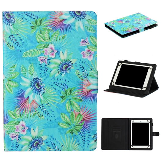 For 7 inch  Tablet PC Universal Coloured Drawing Pattern Horizontal Flip Leather Case with Holder & Card Slot(Flowers) - 7 inch by buy2fix | Online Shopping UK | buy2fix