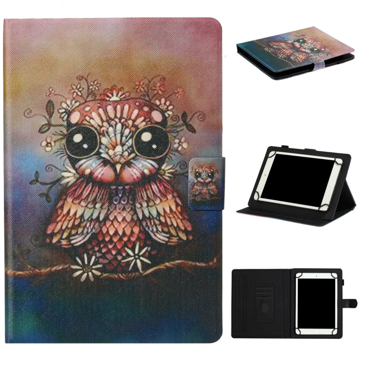 For 7 inch  Tablet PC Universal Coloured Drawing Pattern Horizontal Flip Leather Case with Holder & Card Slot(Owl) - 7 inch by buy2fix | Online Shopping UK | buy2fix