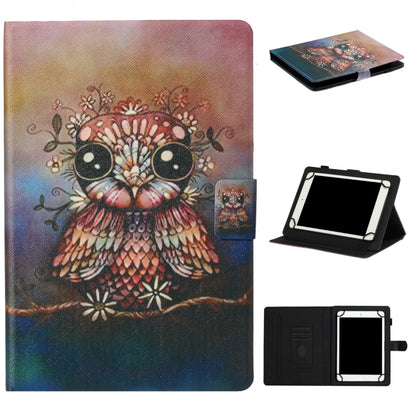 For 7 inch  Tablet PC Universal Coloured Drawing Pattern Horizontal Flip Leather Case with Holder & Card Slot(Owl) - 7 inch by buy2fix | Online Shopping UK | buy2fix