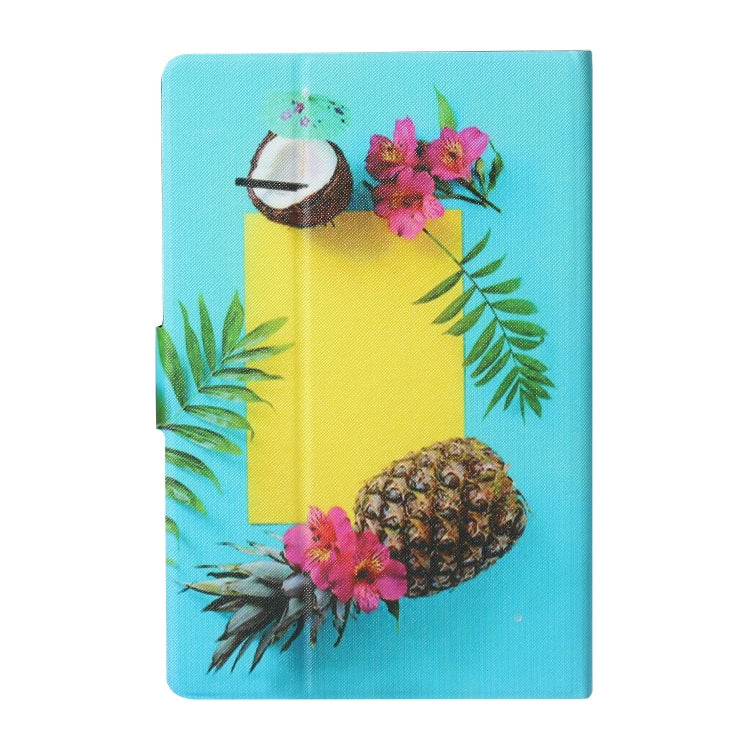 For 8 inch Tablet PC Universal Coloured Drawing Pattern Horizontal Flip Leather Case with Holder & Card Slot(Pineapple) - 8 inch by buy2fix | Online Shopping UK | buy2fix