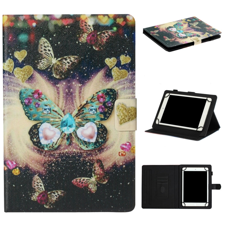 For 10 inch Tablet PC Universal Coloured Drawing Pattern Horizontal Flip Leather Case with Holder & Card Slot(Butterflies) - 10 - 11 inch by buy2fix | Online Shopping UK | buy2fix