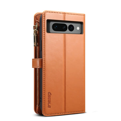 For Google Pixel 7 Pro 5G ESEBLE Star Series Lanyard Zipper Wallet RFID Leather Case(Brown) - Google Cases by ESEBLE | Online Shopping UK | buy2fix