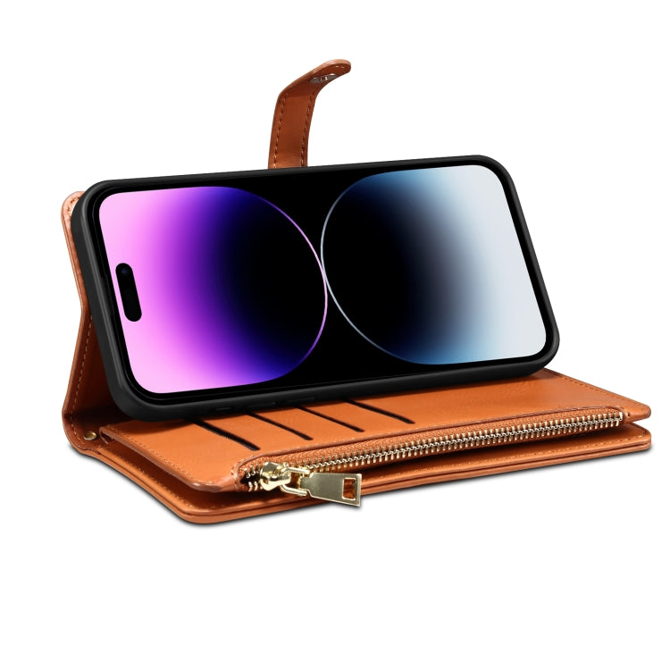 For Google Pixel 7 Pro 5G ESEBLE Star Series Lanyard Zipper Wallet RFID Leather Case(Brown) - Google Cases by ESEBLE | Online Shopping UK | buy2fix