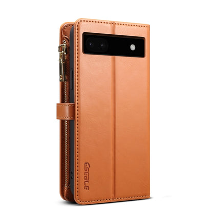 For Google Pixel 6a ESEBLE Star Series Lanyard Zipper Wallet RFID Leather Case(Brown) - Google Cases by ESEBLE | Online Shopping UK | buy2fix