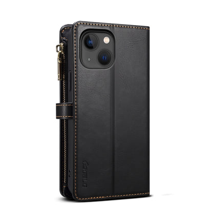 For iPhone 13 ESEBLE Star Series Lanyard Zipper Wallet RFID Leather Case(Black) - iPhone 13 Cases by ESEBLE | Online Shopping UK | buy2fix