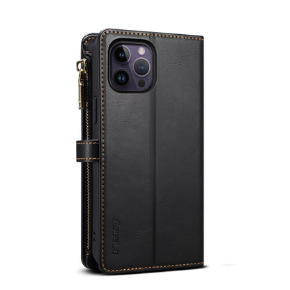 For iPhone 12 Pro ESEBLE Star Series Lanyard Zipper Wallet RFID Leather Case(Black) - iPhone 12 / 12 Pro Cases by ESEBLE | Online Shopping UK | buy2fix