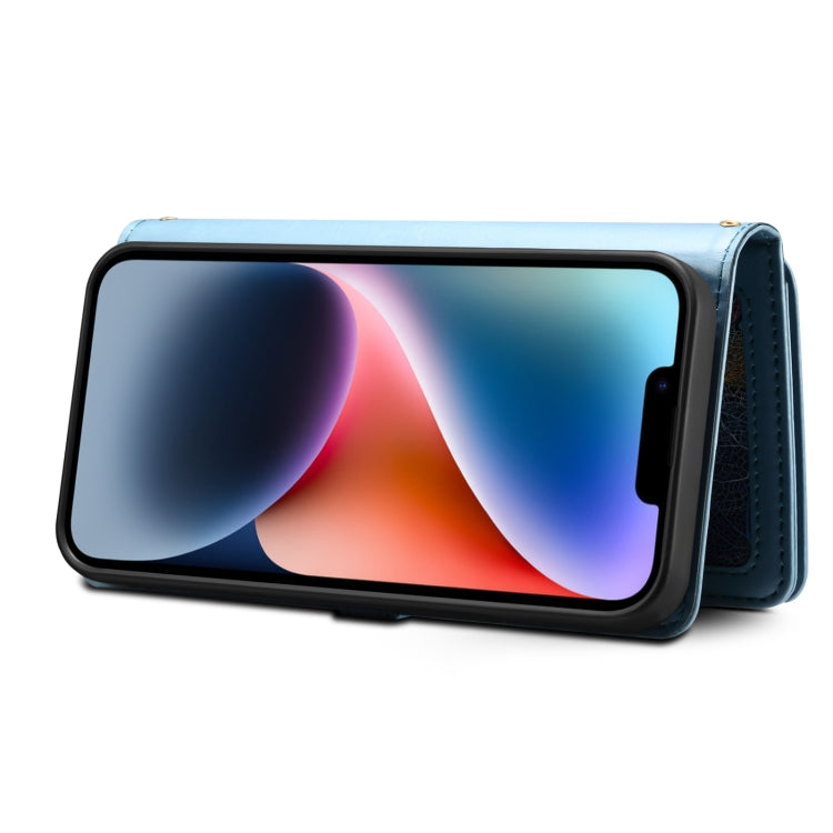 For iPhone 11 Pro Max ESEBLE Star Series Lanyard Zipper Wallet RFID Leather Case(Blue) - iPhone 11 Pro Max Cases by ESEBLE | Online Shopping UK | buy2fix