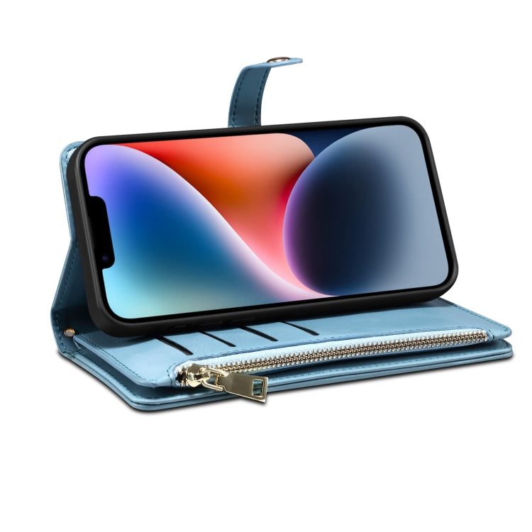 For iPhone 11 Pro Max ESEBLE Star Series Lanyard Zipper Wallet RFID Leather Case(Blue) - iPhone 11 Pro Max Cases by ESEBLE | Online Shopping UK | buy2fix