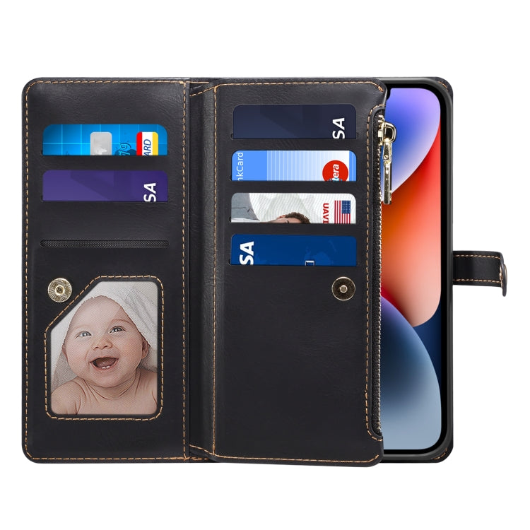 For iPhone 11 ESEBLE Star Series Lanyard Zipper Wallet RFID Leather Case(Black) - iPhone 11 Cases by ESEBLE | Online Shopping UK | buy2fix