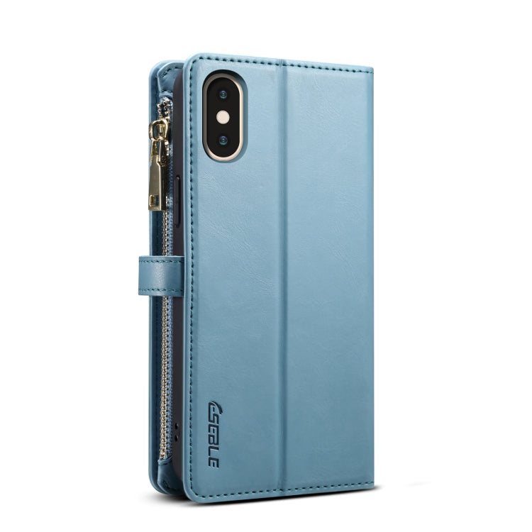 For iPhone XS Max ESEBLE Star Series Lanyard Zipper Wallet RFID Leather Case(Blue) - More iPhone Cases by ESEBLE | Online Shopping UK | buy2fix
