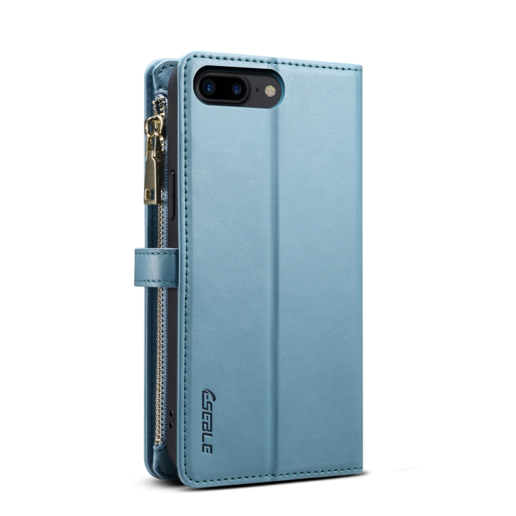 For iPhone 8 Plus / 7 Plus ESEBLE Star Series Lanyard Zipper Wallet RFID Leather Case(Blue) - More iPhone Cases by ESEBLE | Online Shopping UK | buy2fix